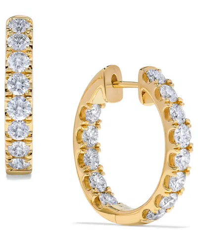 Macy's Diamond (1-1/2 Ct. T.w.) Hoop Earrings In 14k White Gold (also Available In 14k Yellow Gold)
