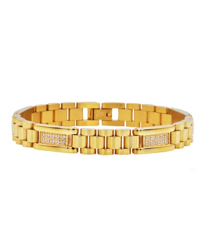 Macy's Diamond (1 Ct. T.w.) Bracelet In Stainless Steel (also Available In Yellow Ip-plating) In Gold