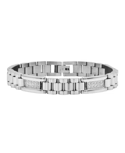 Macy's Diamond (1 Ct. T.w.) Bracelet In Stainless Steel (also Available In Yellow Ip-plating) In White