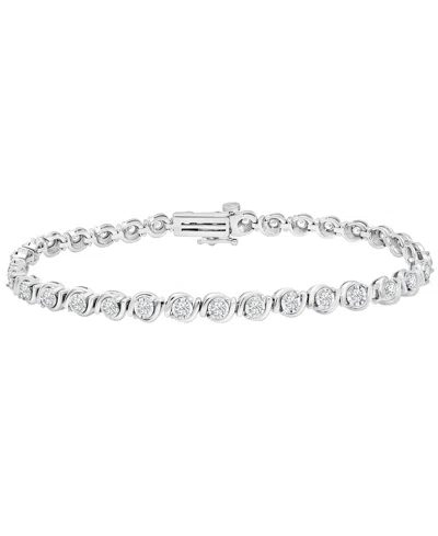 Macy's Diamond (1 Ct. T.w.) Bracelet In Sterling Silver