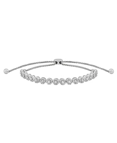 Macy's Diamond (1/10 Ct. T.w.) Bracelet In Sterling Silver In Metallic