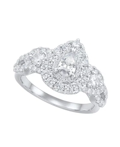 Macy's Diamond (1-1/2 Ct. T.w.) Engagement Ring In 14k White Gold In Silver