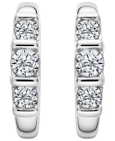 Macy's Diamond (1/2 Ct. T.w.) Hoop Earrings In Sterling Silver