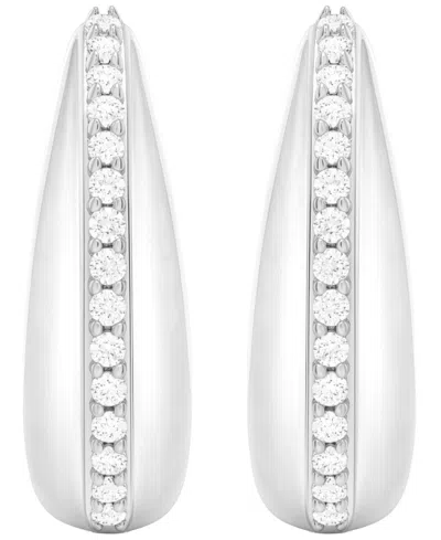 Macy's Diamond (1/2 Ct. T.w.) Hoop Earrings In Sterling Silver