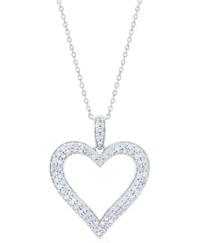 Macy's Diamond (1/2 Ct. T.w.) Pendant Necklace In Sterling Silver In Green