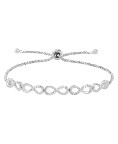 Macy's Diamond (1/4 Ct. T.w.) Bracelet In Sterling Silver In Metallic
