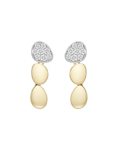 Macy's Diamond (1/4 Ct. T.w.) Earrings In Sterling Silver And 14k Gold Over Sterling Silver