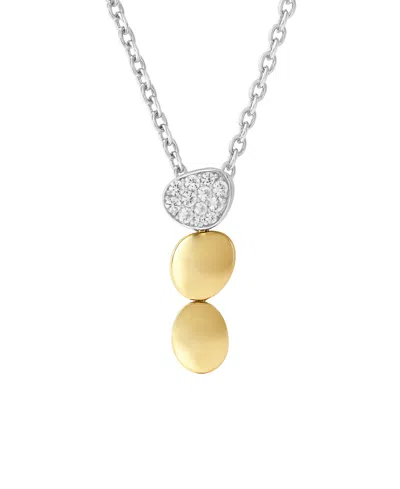 Macy's Diamond (1/4 Ct. T.w.) Pendant Necklace In Sterling Silver And 14k Gold Over Sterling Silver
