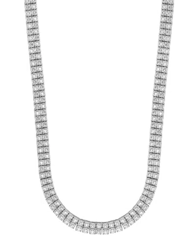 Macy's Diamond 20" Double Row Necklace (1 Ct. T.w.) In Sterling Silver
