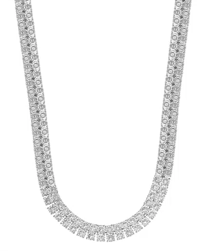 Macy's Diamond 24" Double Row Necklace (1 Ct. T.w.) In Sterling Silver