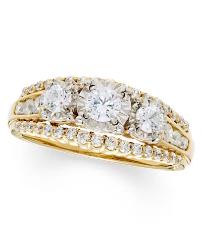 Macy's Diamond 3-stone Ring (1 Ct. T.w.) In 14k Yellow Gold