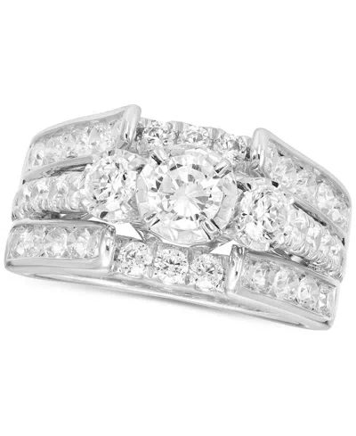 Macy's Diamond 3-stone Ring (2 Ct. T.w.) In 14k Gold In White Gold