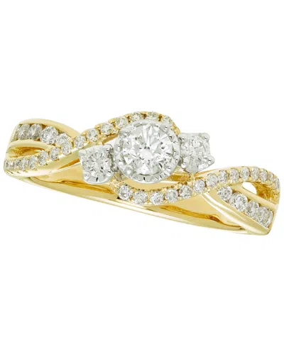 Macy's Diamond 3-stone Ring (5/8 Ct. T.w.) In 14k Yellow Gold
