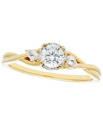 Macy's Diamond 3-stone Ring (1/2 Ct. T.w.) In 14k Yellow Gold
