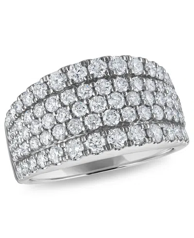 Macy's Diamond 5-row Pave Band Ring (2 Ct. T.w.) In 14k White Gold In Silver
