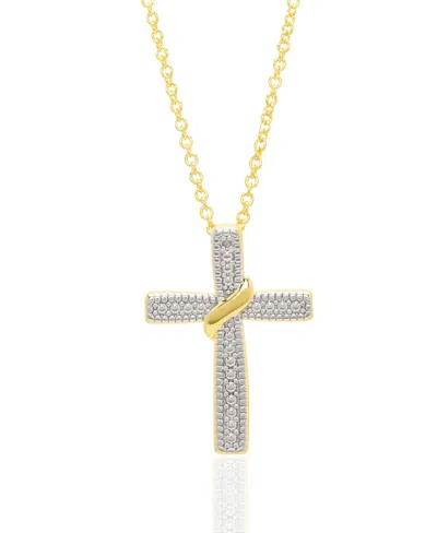 Macy's Diamond Accent 0.005 Ct. T. W. Cross Pendant, 18'' Necklace In Gold