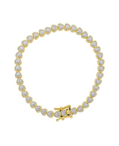 Macy's Diamond Accent 0.005 Ct. T. W. Heart Link Bracelet In Gold