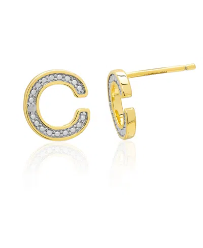 Macy's Diamond Accent 0.01 Ct. T. W. Initial 's' Stud Earrings In Gold