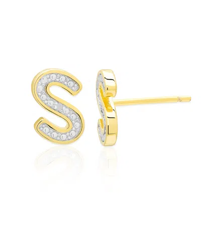 Macy's Diamond Accent 0.01 Ct. T. W. Initial 's' Stud Earrings In Gold
