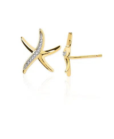 Macy's Diamond Accent 0.01 Ct. T. W. Starfish Stud Earrings In Gold