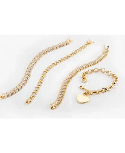Macy's Diamond Accent Bracelets In Gold Rose Gold Or Silver Plate