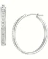 Macy's Diamond Accent Fascination Hoop Earrings In 14k White Gold (1-1/4") In White Gold