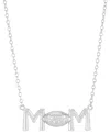 MACY'S DIAMOND ACCENT FOOTBALL MOM PENDANT NECKLACE IN STERLING SILVER OR 14K GOLD-PLATED STERLING SILVER, 