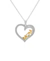 Macy's Diamond Accent Mom Heart Pendant In Silver