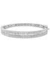 Macy's Diamond Baguette & Round Bangle Bracelet (5 Ct. T.w.) In 14k White Gold In White Gold