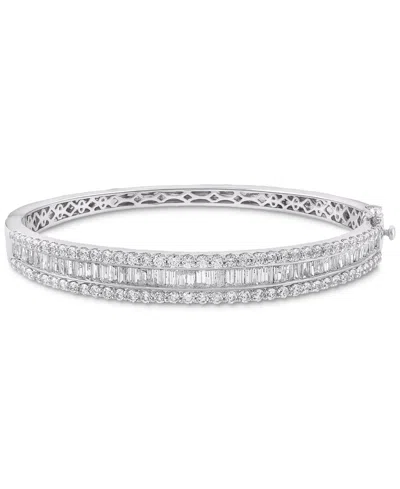 Macy's Diamond Baguette & Round Bangle Bracelet (5 Ct. T.w.) In 14k White Gold