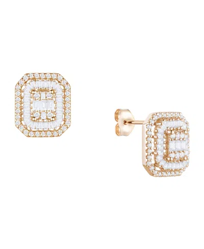 Macy's Diamond Baguette & Round Earrings (1/2 Ct. T.w.) In 14k Yellow Or White Gold