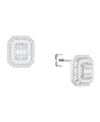 Macy's Diamond Baguette & Round Earrings (1/2 Ct. T.w.) In 14k Yellow Or White Gold In Silver