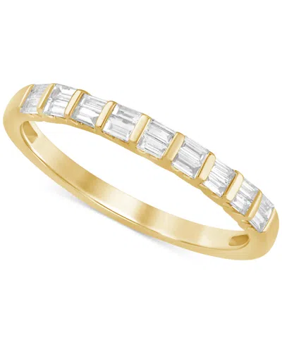 Macy's Diamond Baguette Double Row Band (1/4 Ct. T.w.) In 14k Gold In Yellow Gold