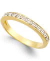 Macy's Diamond Band (1/10 Ct. T.w.) In 18k Gold Over Sterling Silver In Yellow