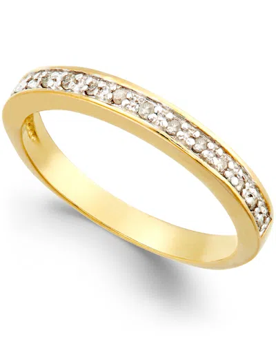 Macy's Diamond Band (1/10 Ct. T.w.) In 18k Gold Over Sterling Silver In Yellow