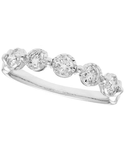 Macy's Diamond Band Ring (1/2 Ct. T.w.) In 10k White Gold In Metallic