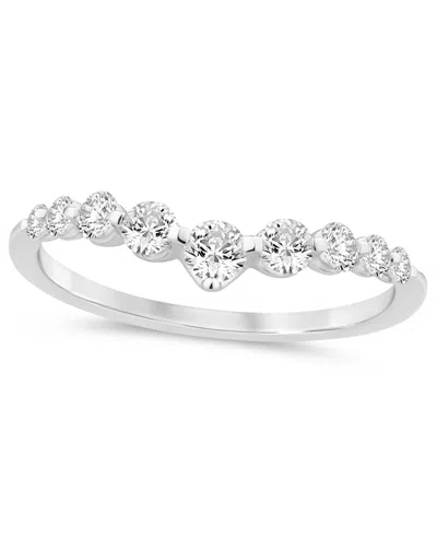 Macy's Diamond Band Ring (1/2 Ct. T.w.) In 14k White Gold In Silver
