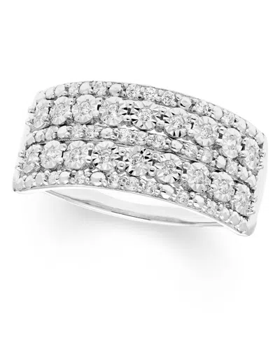 Macy's Diamond Band Ring (1/4 Ct. T.w.) In 10k White Gold