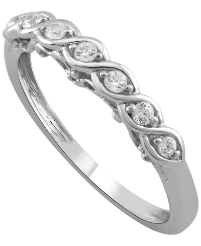 Macy's Diamond Band Ring (1/6 Ct. T.w.) In 14k White Gold In Silver