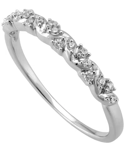 Macy's Diamond Band Ring (1/6 Ct. T.w.) In 14k White Gold In Silver