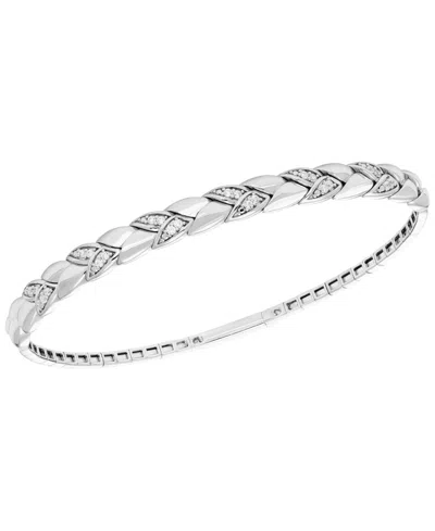 Macy's Diamond Bangle Bracelet (1/4 Ct. T.w.) In Sterling Silver In Metallic