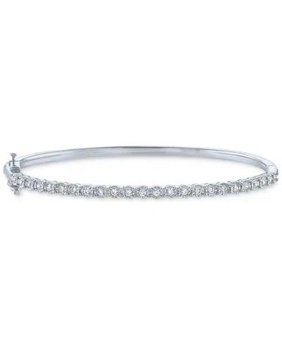 Macy's Diamond Bangle Bracelet (1/4 Ct. T.w.) In Sterling Silver