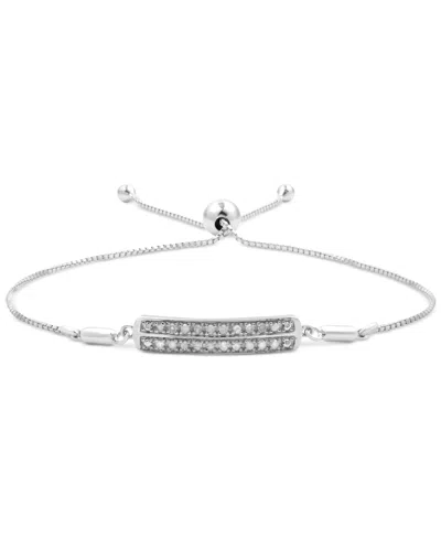 Macy's Diamond Bar Bolo Bracelet (1/6 Ct. T.w.) In Sterling Silver