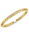 Macy's Diamond Bar Box Chain Cuff Bangle Bracelet (1/3 Ct. T.w.) In 14k Gold Over Sterling Silver In Gold