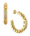Macy's Diamond Bar Box Chain J-hoop Earrings (1/4 Ct. T.w.) In 14k Gold Over Sterling Silver In Gold