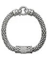 Macy's Diamond Barrel Bracelet (1/4 Ct. T.w.) In Sterling Silver In Sterling Silver