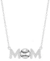 MACY'S DIAMOND BASEBALL MOM PENDANT NECKLACE (1/10 CT. T.W.) IN STERLING SILVER OR 14K GOLD-PLATED STERLING