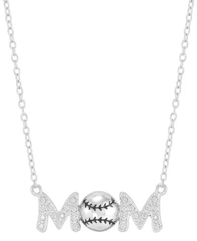 Macy's Diamond Baseball Mom Pendant Necklace (1/10 Ct. T.w.) In Sterling Silver Or 14k Gold-plated Sterling