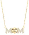 MACY'S DIAMOND BASEBALL MOM PENDANT NECKLACE (1/10 CT. T.W.) IN STERLING SILVER OR 14K GOLD-PLATED STERLING