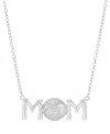 Macy's Diamond Basketball Mom Pendant Necklace (1/20 Ct. T.w.) In Sterling Silver Or 14k Gold-plated Sterli In Sterling Silver
